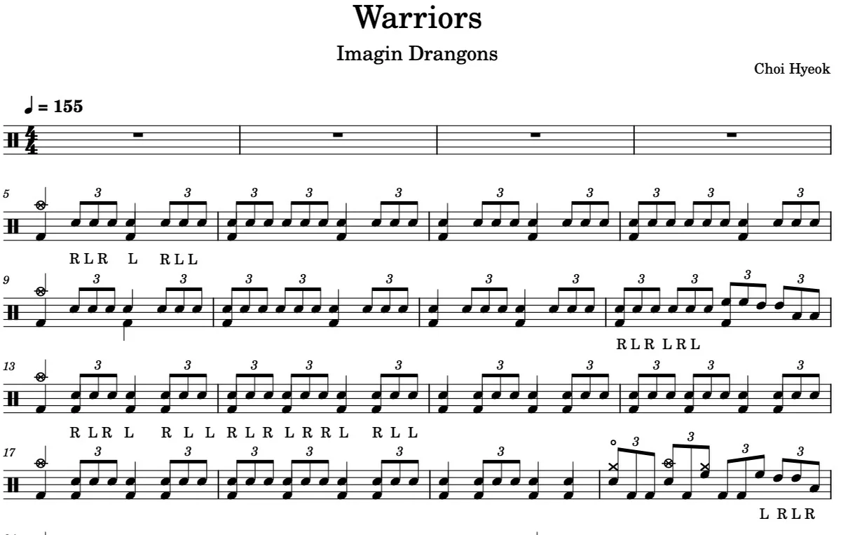 Warriors - Imagine Dragons (Warriors - Imagine Dragons / Drum arragement ver.) by Hyeok.choi_drums