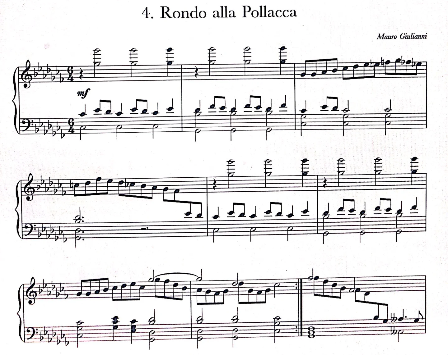 Rondo Alla Pollacca - Mauro Giulianni (莫罗·朱利亚尼) (扒谱后的钢琴版本) by S. Y. Zhang