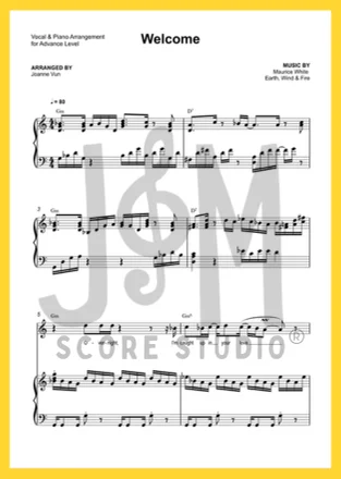 Welcome - Earth Wind & Fire (Vocal-Piano Sheet) by JOM Score Studio