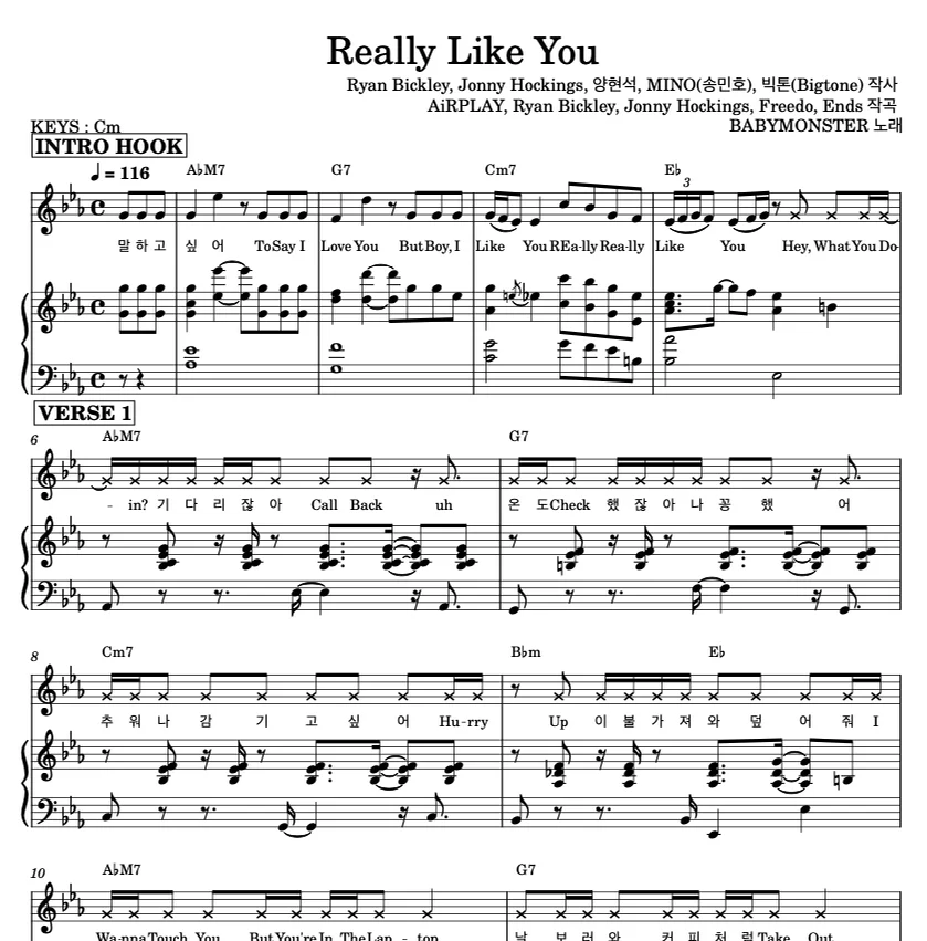 really like you - babymonster by 피아노 연구소