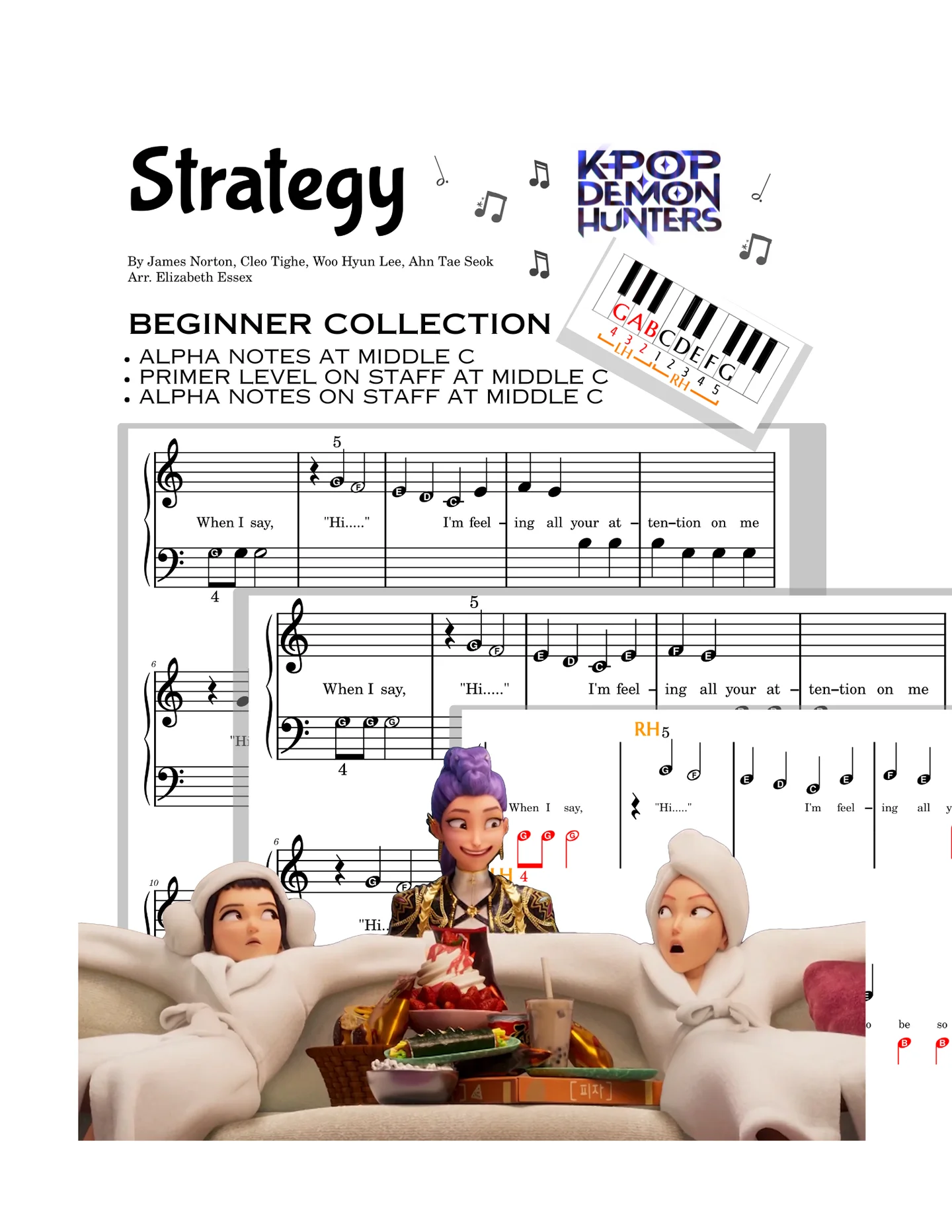 Strategy - James Norton, Cleo Tighe, Woo Hyun Lee, Ahn Tae Seok (Chorus only: Alpha note, Alpha-staff, and Primer Staff at Middle C) by Elizabeth Essex