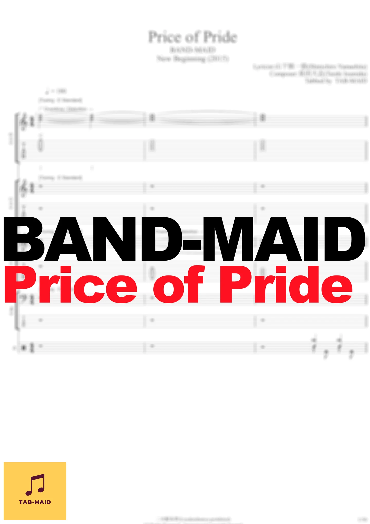 Price of Pride - BAND-MAID (TAB / タブ譜 / バンドスコア) by TAB-MAID