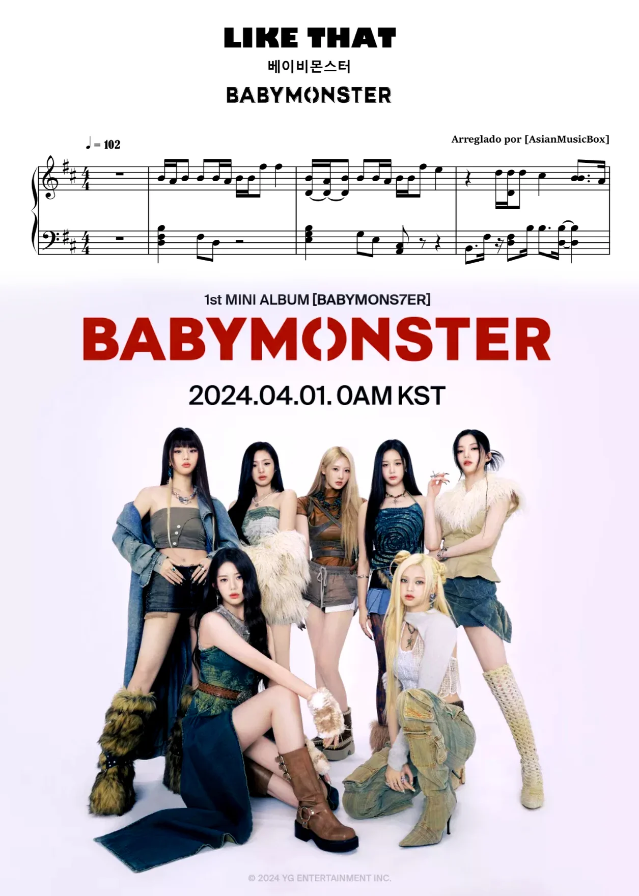 LIKE THAT (Sheet, MIDI, Drums & WAV) - BABYMONSTER by AsianMusicBox