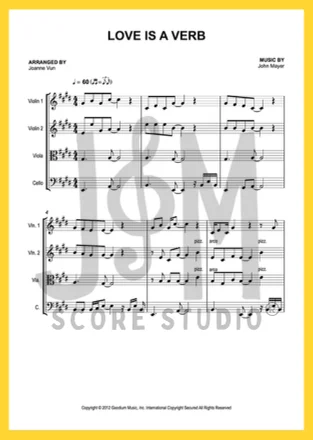 Love Is A Verb - John Mayer (String Quartet) by JOM Score Studio