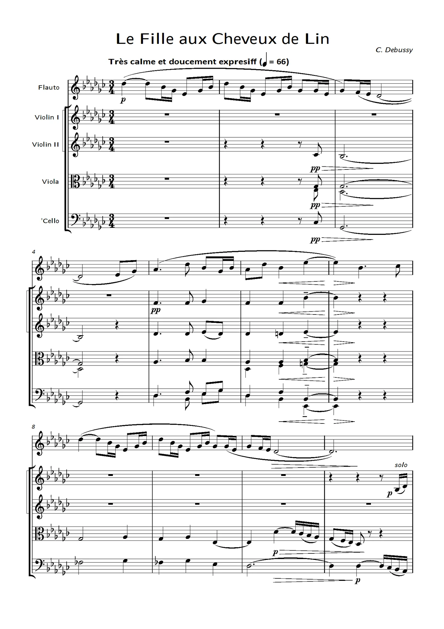 The Girl With The Flaxen Hair - Claude Debussy by Yakiv Hulevych