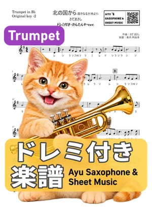 北の国から~遙かなる大地より~ - Masashi Sada (trumpet / easy key / note names included) by Ayu Saxophone & Sheet Music