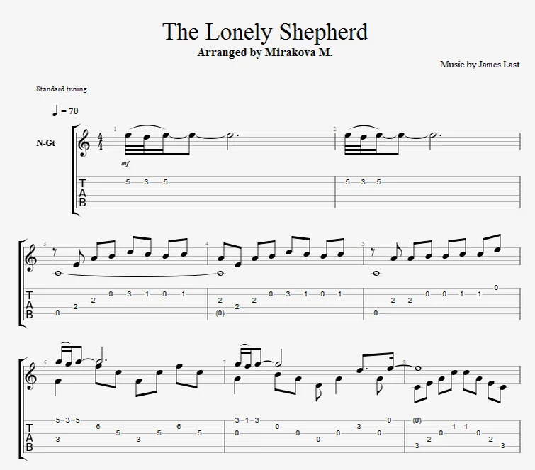 The Lonely Shepherd - James Last by Marina Mirakova