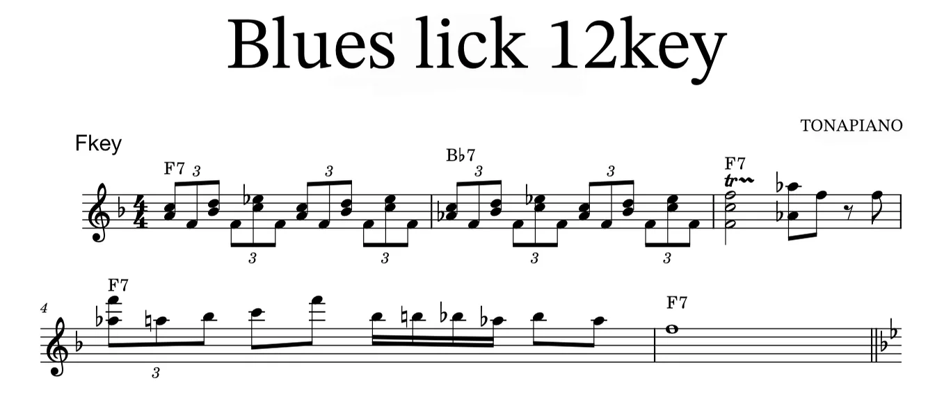 Blues lick 12key - tonapiano (Blues lick 12key) by tonapiano