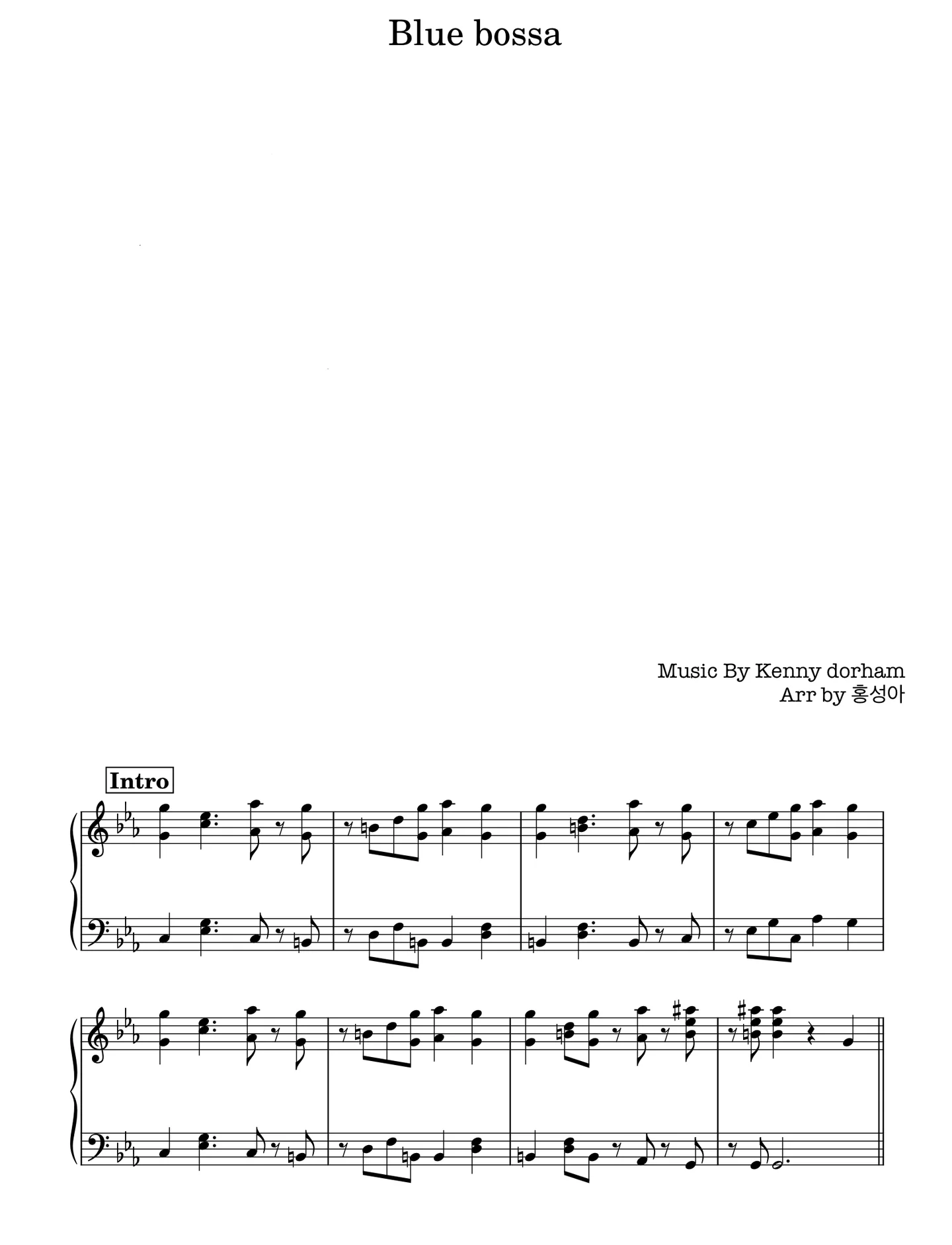 Blue Bossa - Kenny dorham (Latin/Samba) by tonapiano