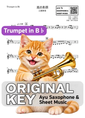 嵐の素顔 - 工藤静香 (in B♭|トランペット等) by Ayu Saxophone & Sheet Music