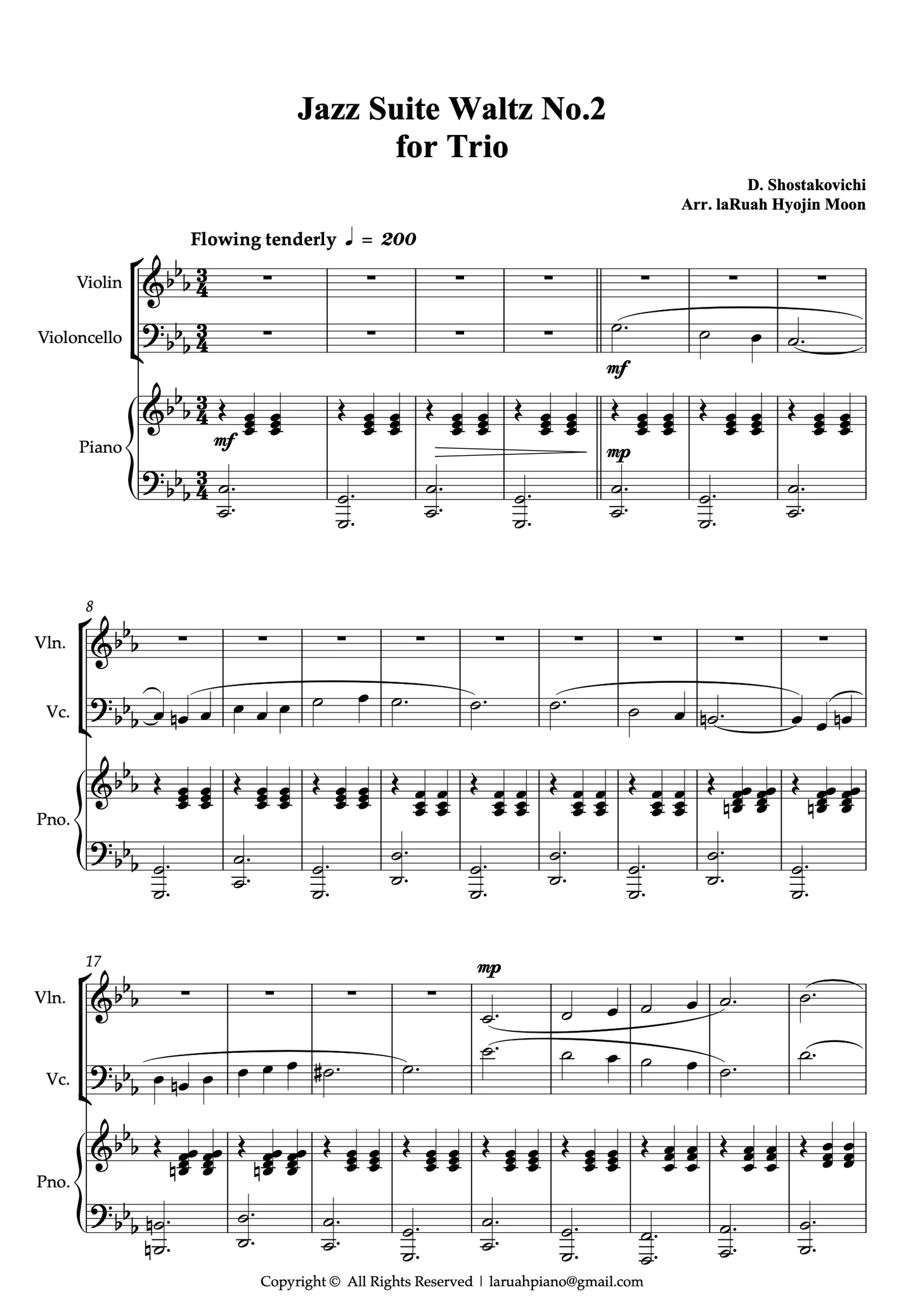 재즈왈츠 2번 (Piano Trio) - D. Shostakovich (쇼스타코비치) by laRuah