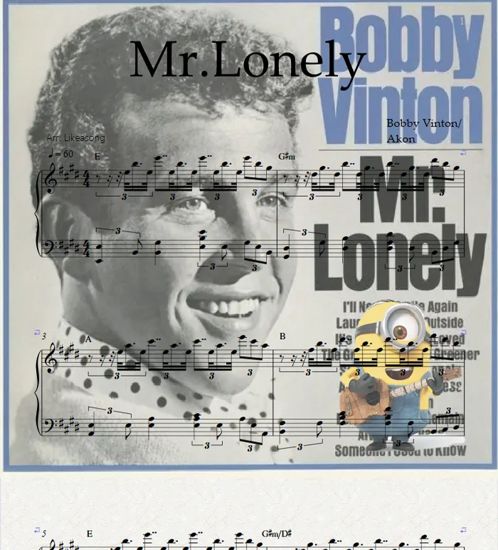 Mr.Lonely(with lyric &amp; Chord Symbols)-《Minions》ost - Bobby Vinton by Likeasong