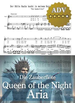 フロー 1 - Wolfgang Amadeus Mozart (魔笛/The Magic Flute/オペラアリア/移調/Transposed/karaoke/伴奏楽譜/移調楽譜) by cogito