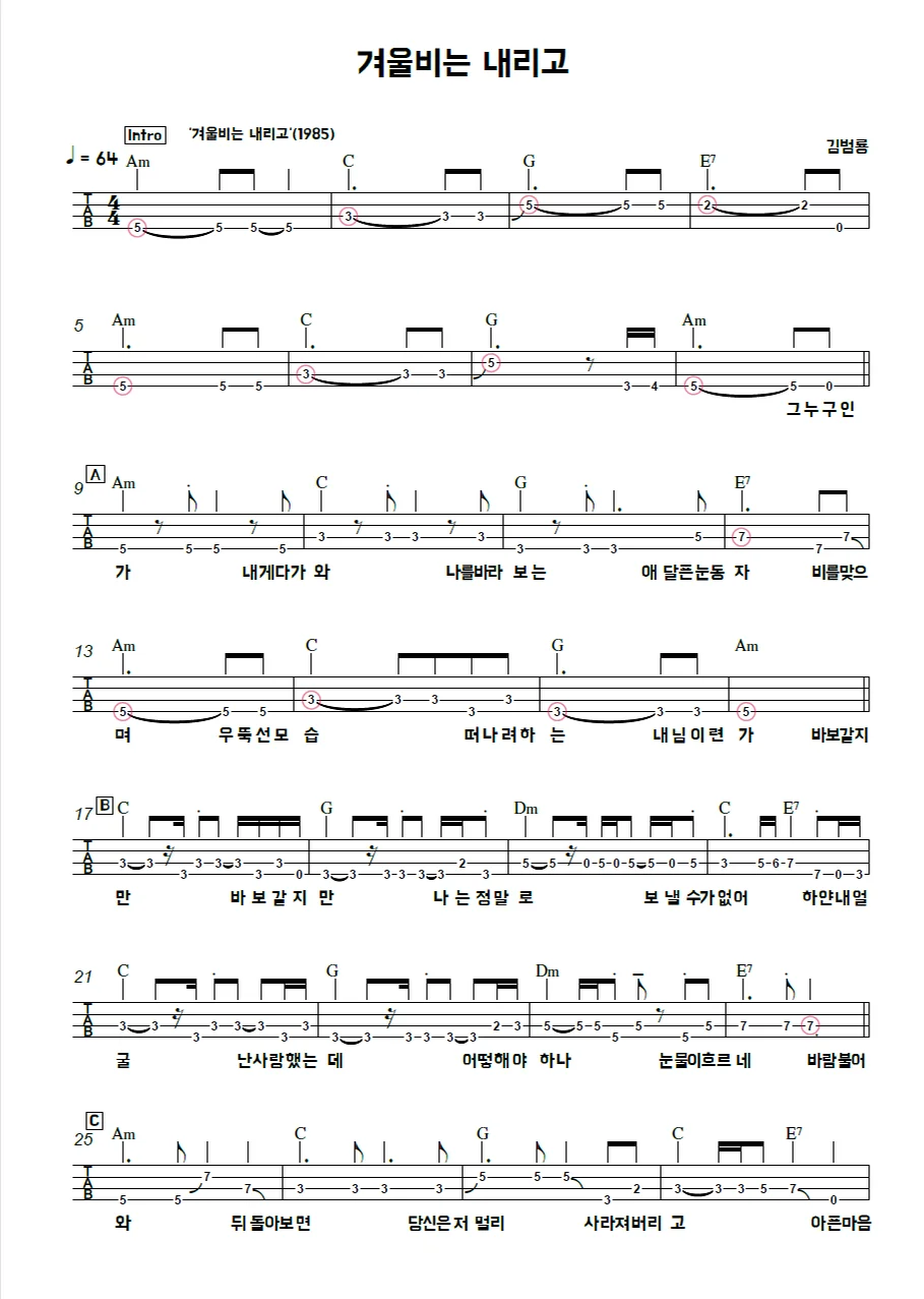 겨울비는 내리고 - 김범룡 by 김미(Kimme)