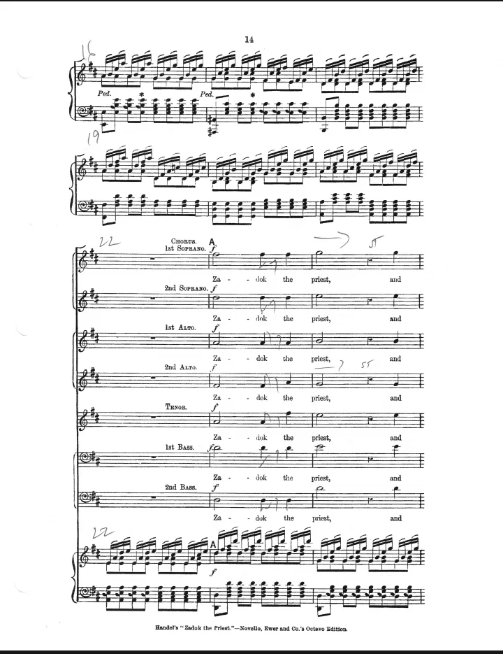 Zadok The Priest - George Frideric (Handel "Zadok The Priest" - Novello Ewer and co.'s Octavo Edition.)