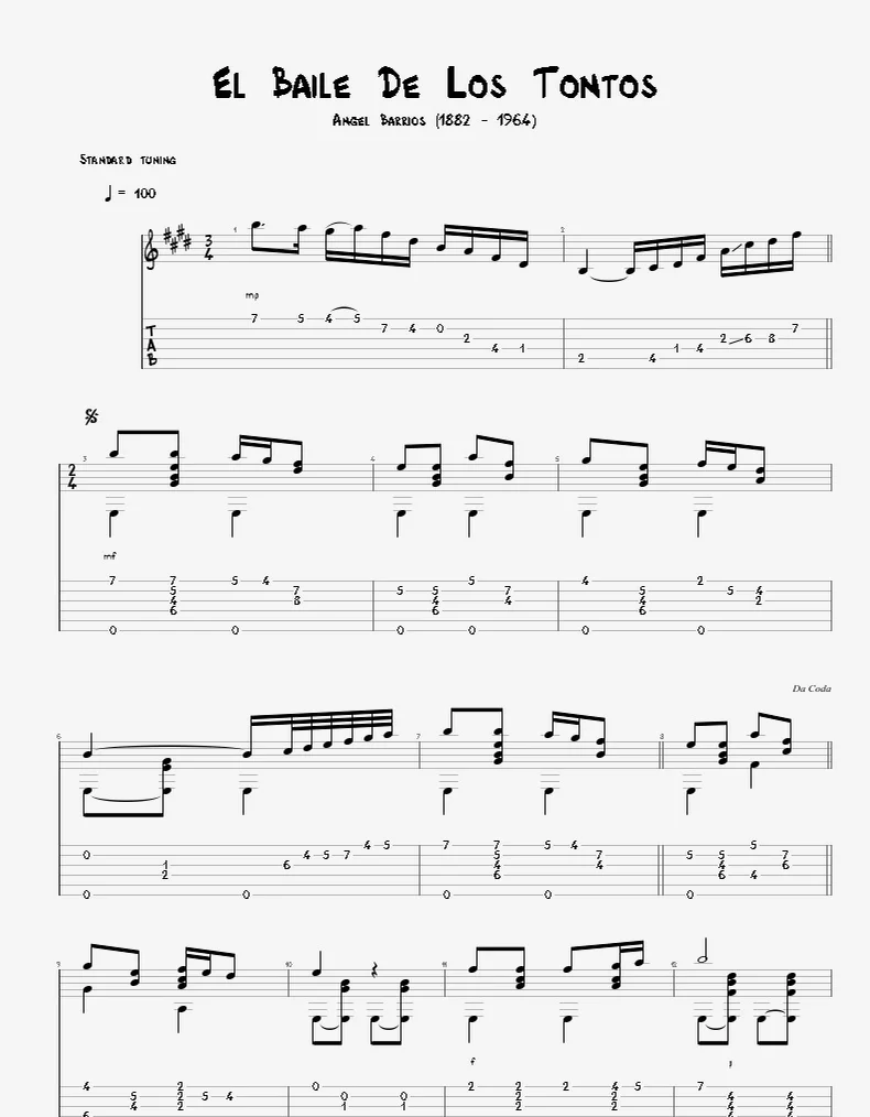El Baile De Los Tontos - Angel Barrios by Agape Guitar