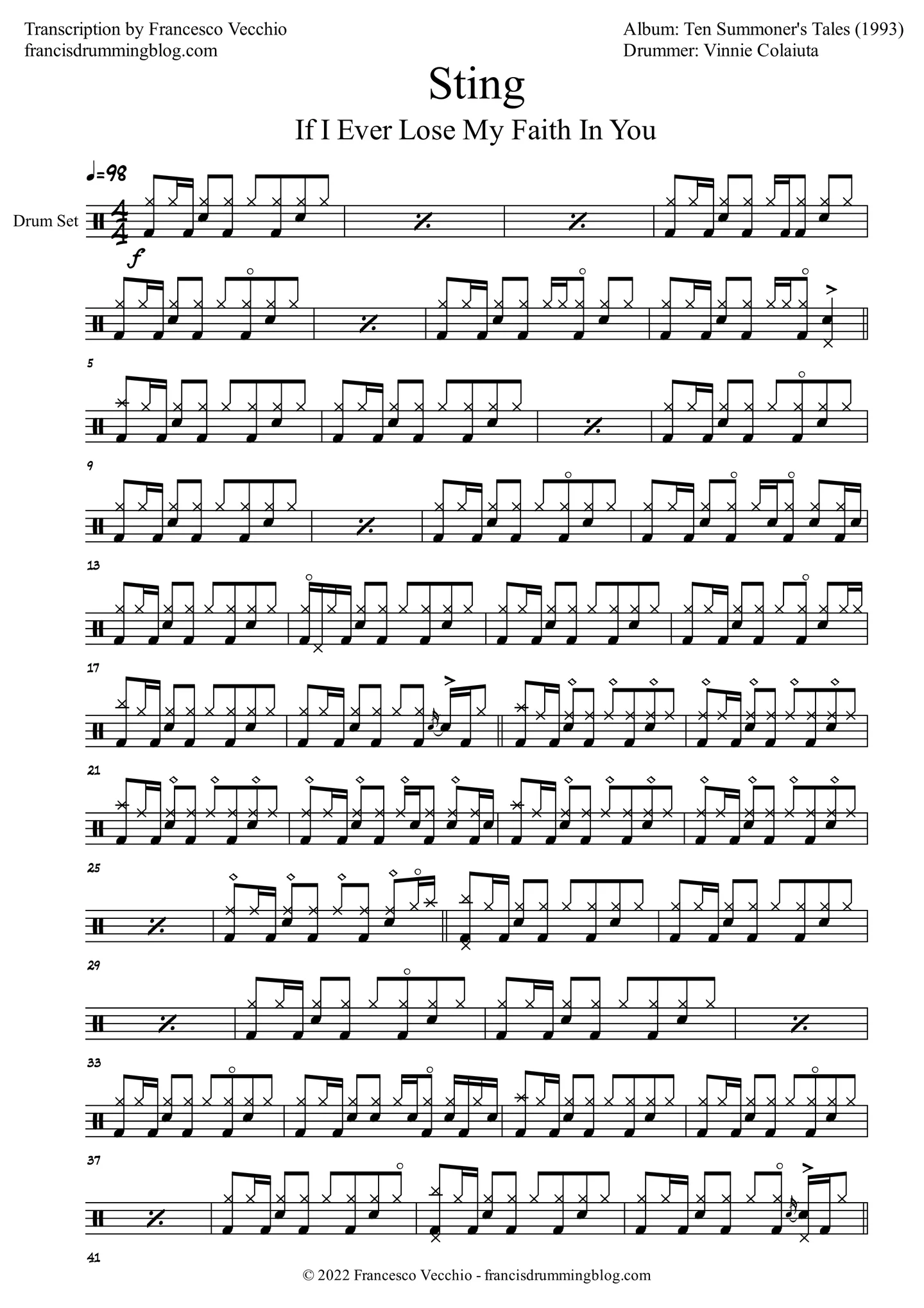 If I Ever Lose My Faith In You - Sting by Francesco Vecchio
