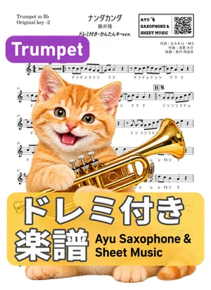 Nanda Kanda - Takashi Fujii (트럼펫 / 연주하기 쉬운 조 / 계이름 포함) by Ayu Saxophone &amp; Sheet Music