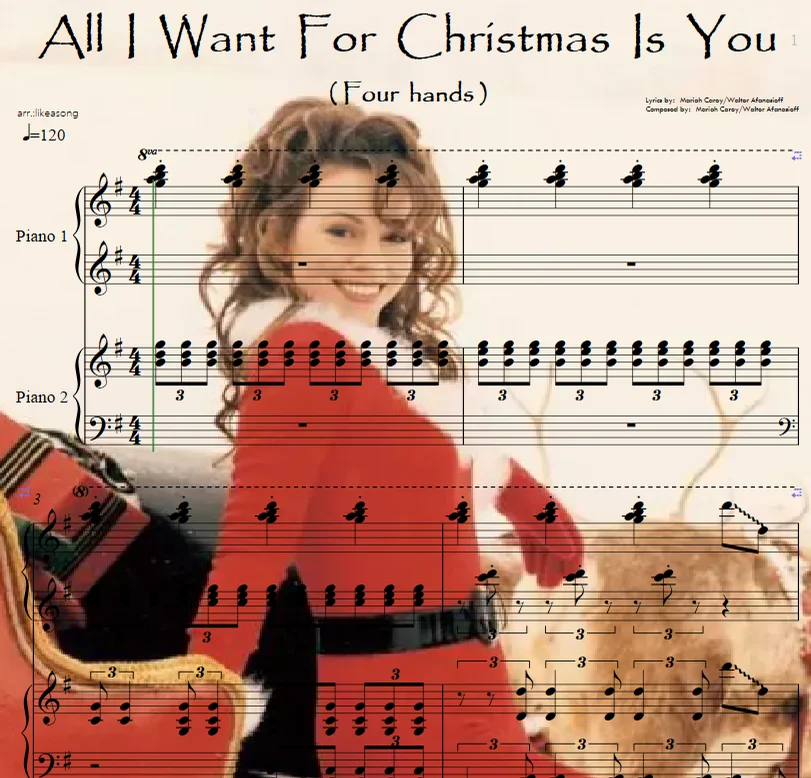 All I Want For Christmas Is You -Four hands - Mariah Carey/Walter Afanasieff by likeasong
