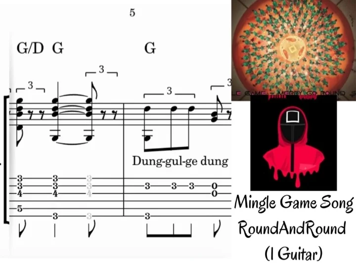 Round And Round - Mingel Game Song (1 acoustic guitar) by Lyrics, chords, tabs, notation normal level