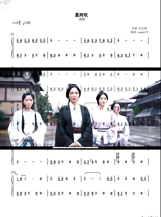 星河叹(双手简谱) - 关大洲 (星汉灿烂插曲) by xunmst77