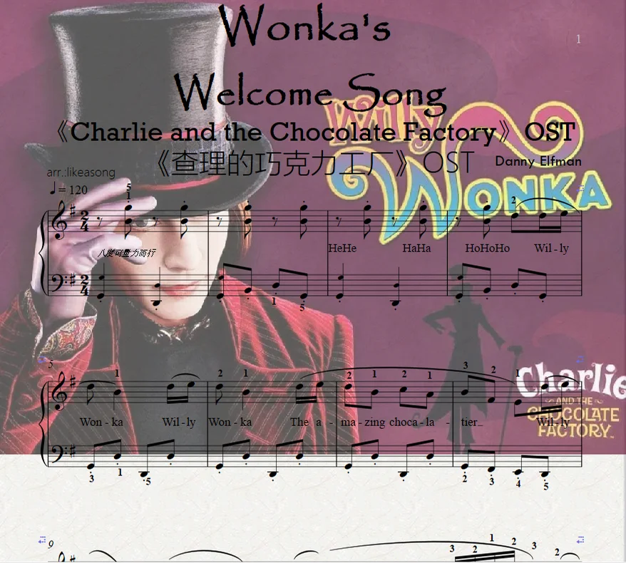 Wonka's  Welcome Song-《Charlie and the Chocolate Factory》OST 《查理的巧克力工厂》OST by likeasong
