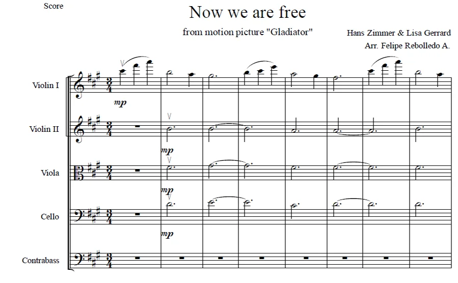 Now we are free - Hans Zimmer (Arrangement for string orchestra) by Hans Zimmer