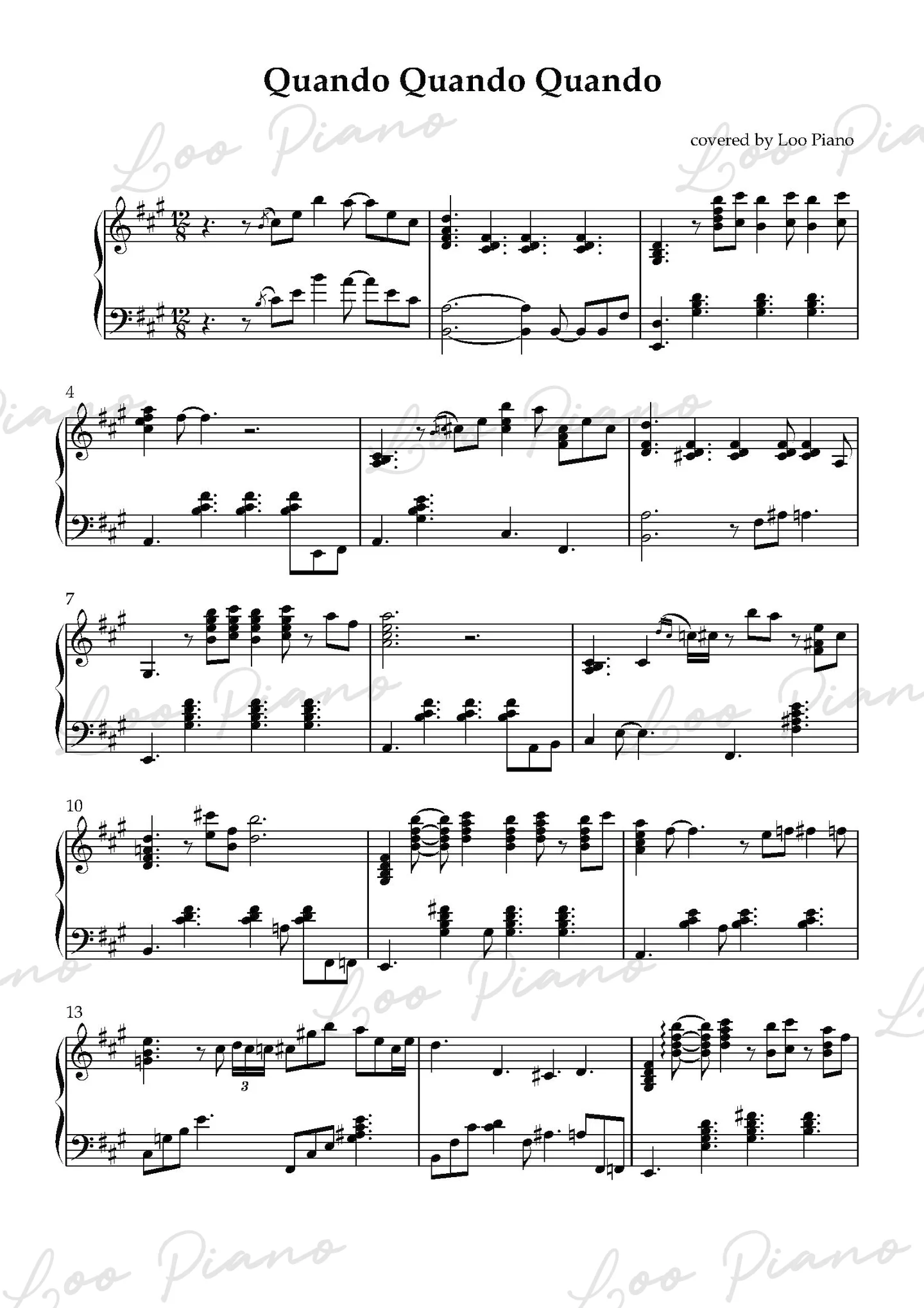 Quando, Quando, Quando - 麦可·布雷 (Jazz ver.) by Loo Piano