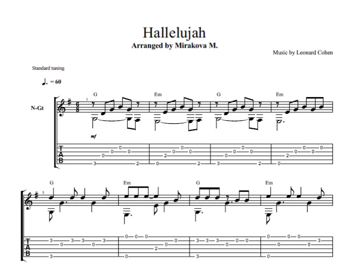 Hallelujah - Leonard Cohen by Marina Mirakova