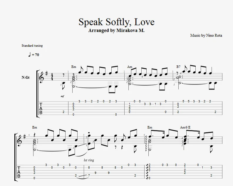 Speak Softly, Love - Nino Rota by Marina Mirakova