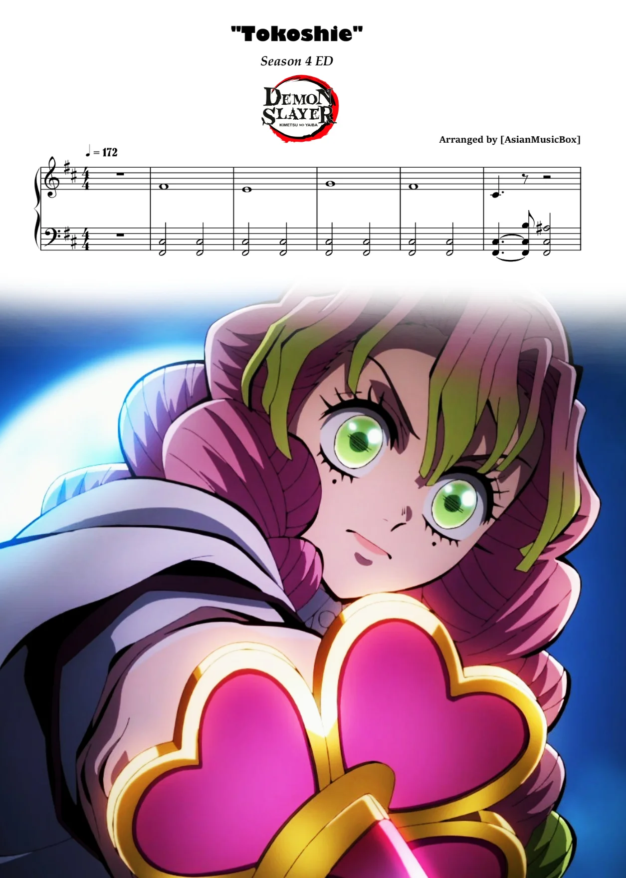 "Tokoshie" (Sheet, MIDI, MultiTracks & WAV) - Demon Slayer Season 4 ED by AsianMusicBox
