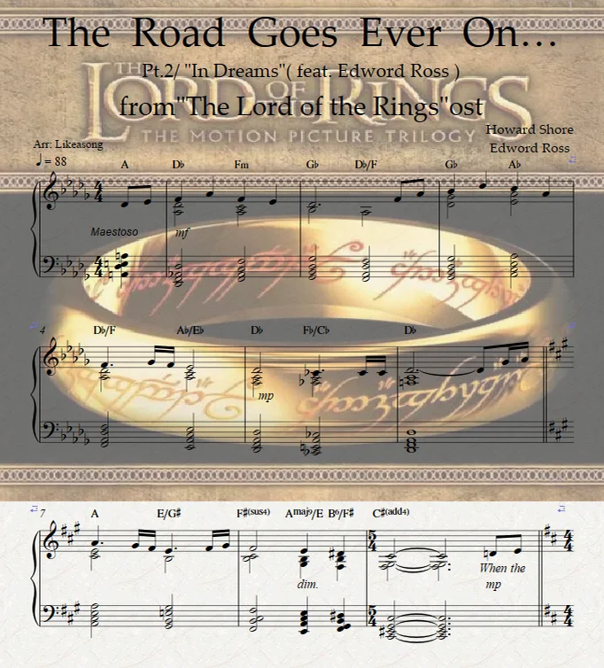 The Road Goes Ever OnPt.2/ "In Dreams"( feat. Edword Ross )from"The Lord of the Rings"ost - Howard Shore, Edword Ross by Likeasong