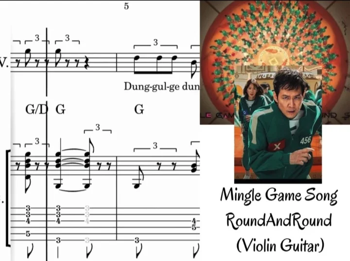 Round And Round - Mingel Game (Violin + acoustic guitar acompanimen) by Lyrics, chords, tabs, notation normal level