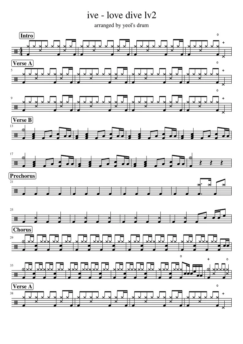 LOVE DIVE - ive (Lv2) by yeol's drum