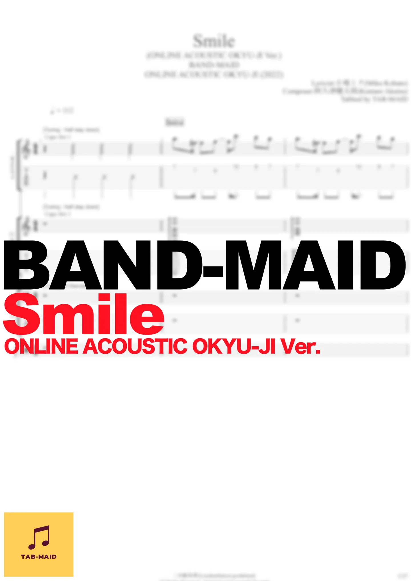 Smile (ONLINE ACOUSTIC OKYU-JI Ver.) - BAND-MAID (TAB / タブ譜 / バンドスコア) by TAB-MAID