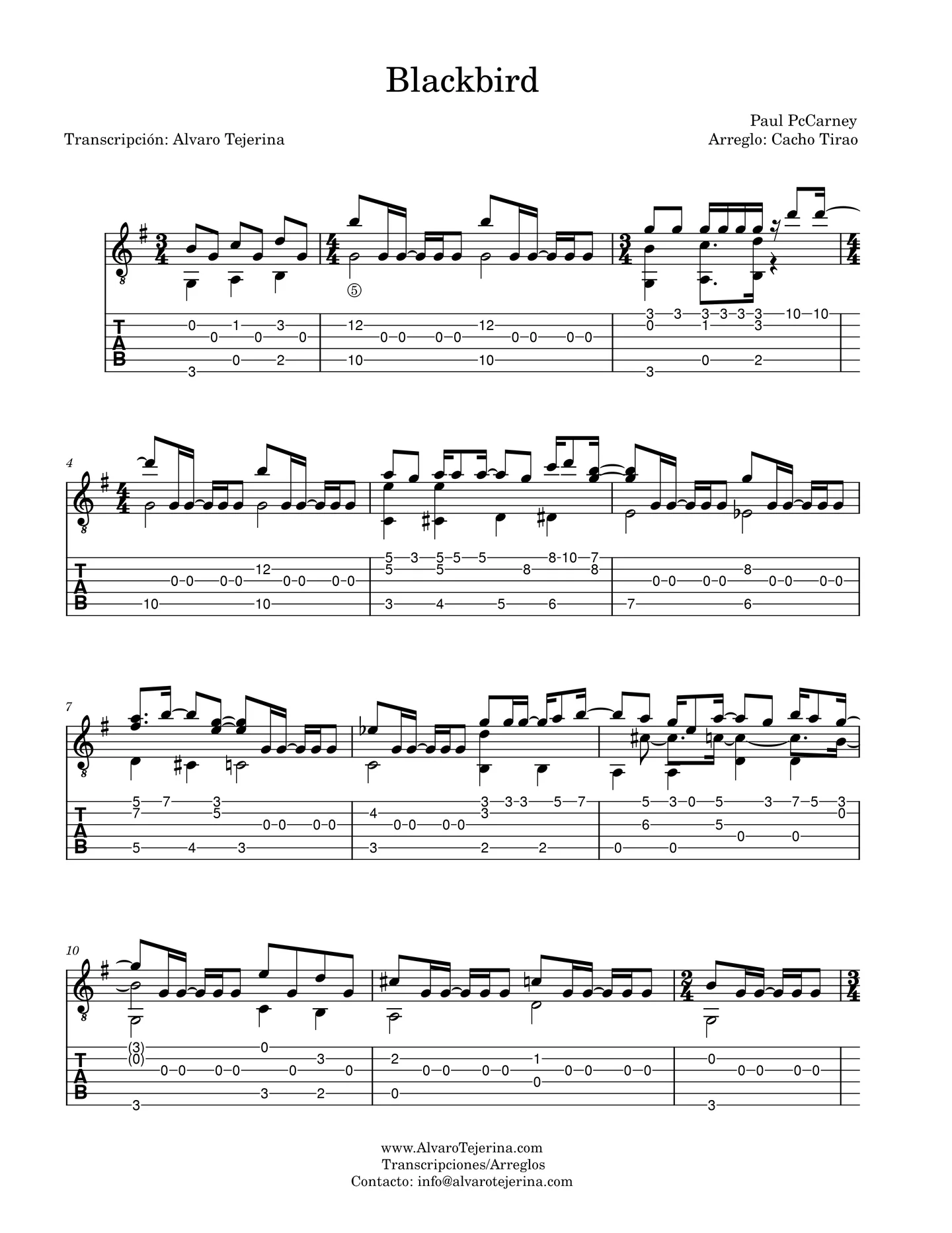 Blackbird - Paul McCartney by Cacho Tirao
