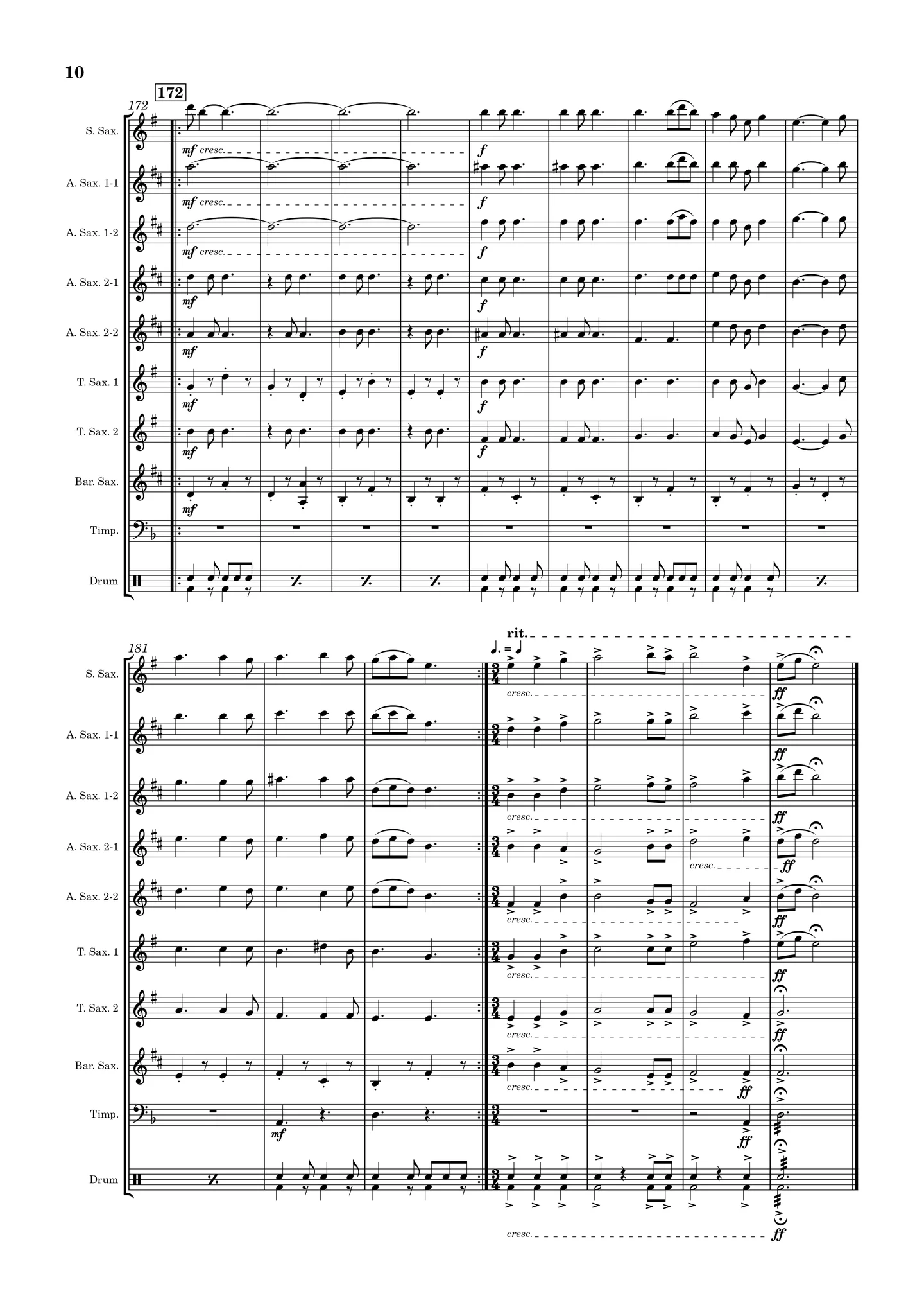 Korean folk Rhapsody for Sax Orchestra - Unknown by YK Chang - Page 3