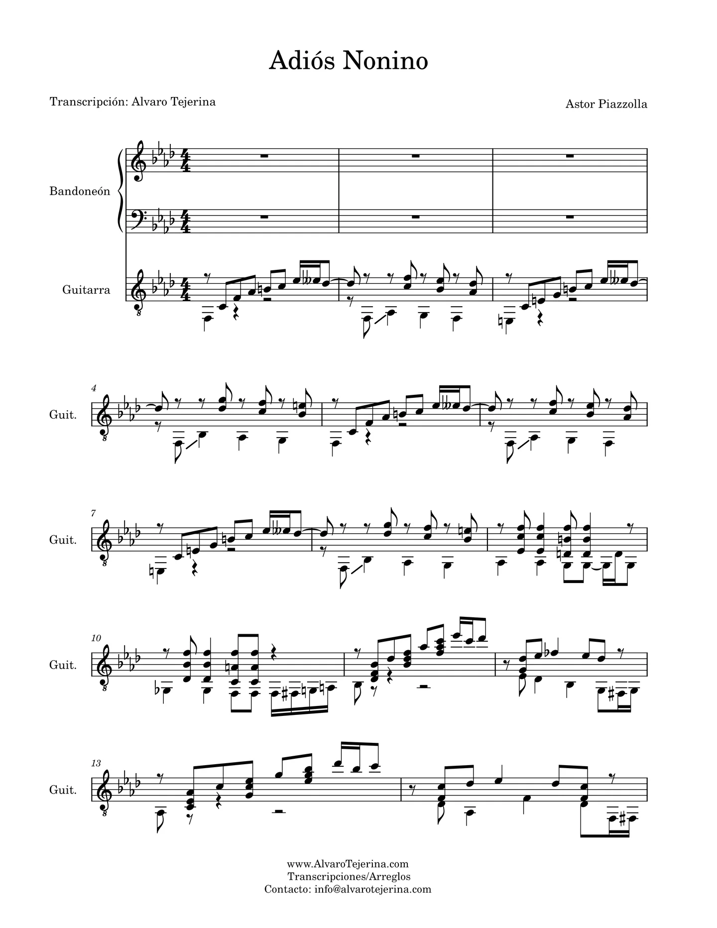 Adiós Nonino - Astor Piazzolla (Guitarra y Bandoneón) by Astor Piazzolla/Cacho Tirao