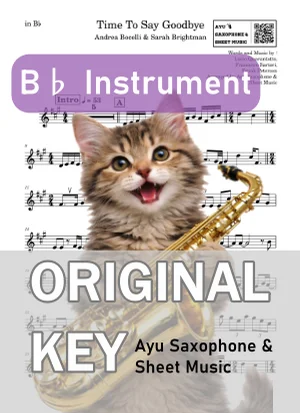Time To Say Goodbye - Andrea Bocelli & Sarah Brightman (B♭ Instrument – Tenor Saxophone, etc.) by Ayu Saxophone & Sheet Music