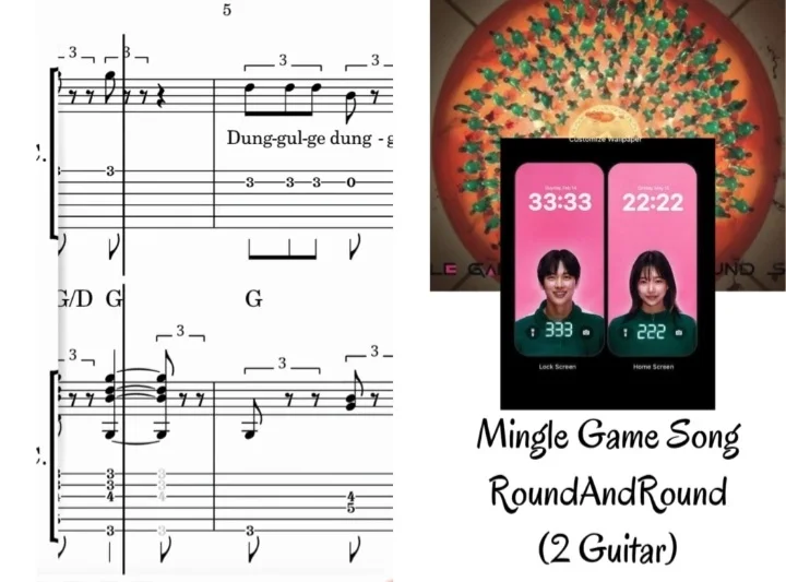 Round And Round - Mingel Game (2 acoustic guitar, lead melody + acompaniment) by Lyrics, chords, tabs, notation normal level